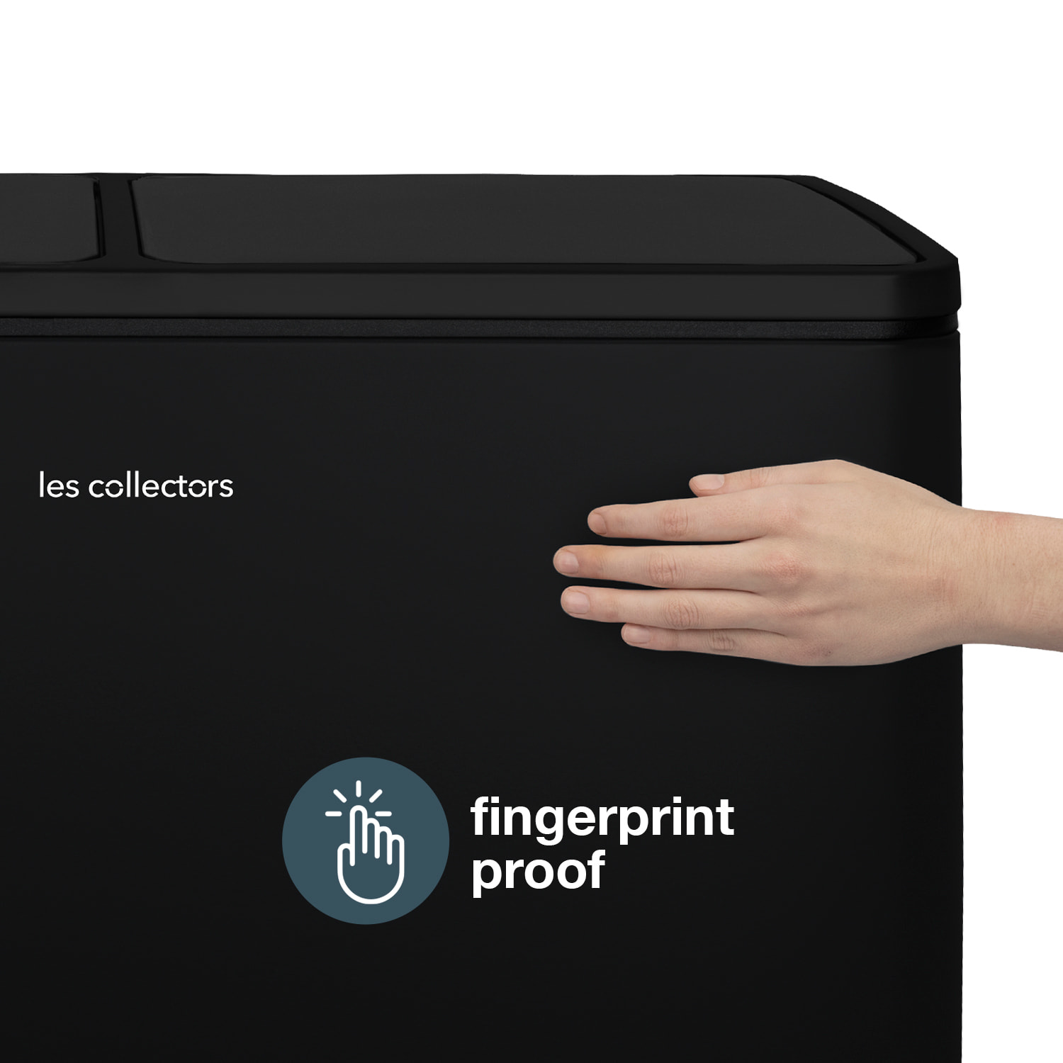 Papelera de Reciclaje N°910 Les Collectors, 60L, Negro Mate