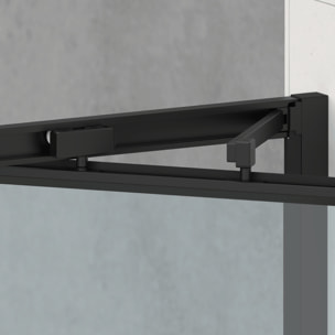 TEX-C ensemble porte compact/paroi 90x90cm anticalcaire avec profilés noir mat (SATTEXC90S90C)