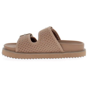 Armata di Mare Scarpe Donna Ciabatte con Doppia Fibbia AMD S61H42 Burro