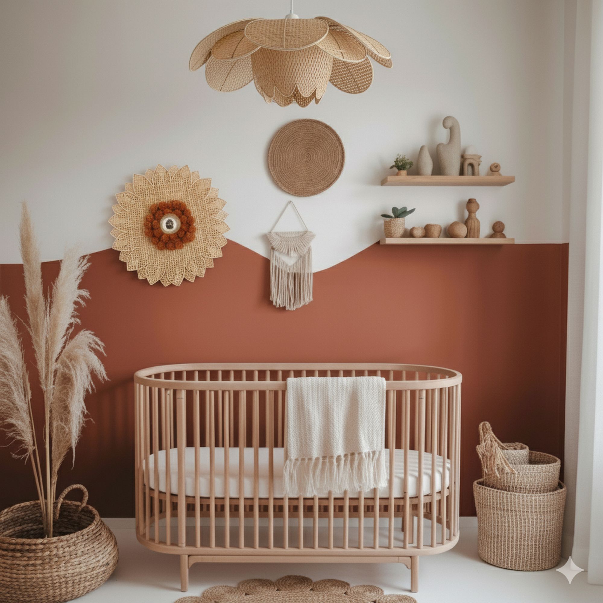 Applique murale en forme de fleur en bambou d50cm DAISY