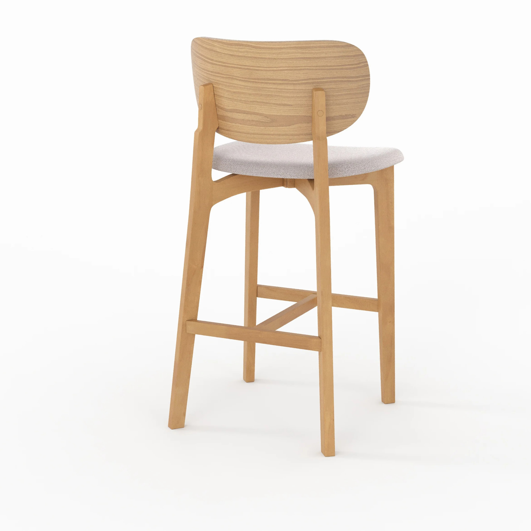 Lot de 2 chaises pour îlot central 66 cm en bois et tissu beige - Aria