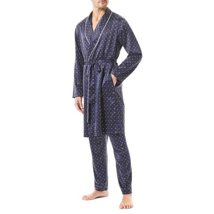 Bata corta cruzada azul marino