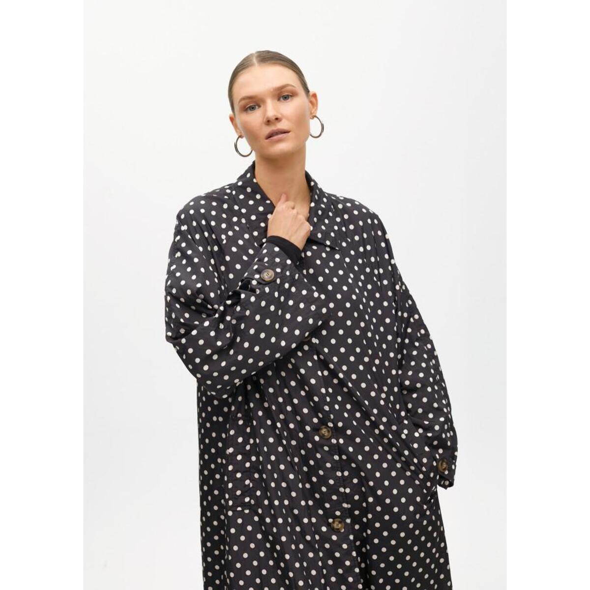 Parka leggero lungo a pois