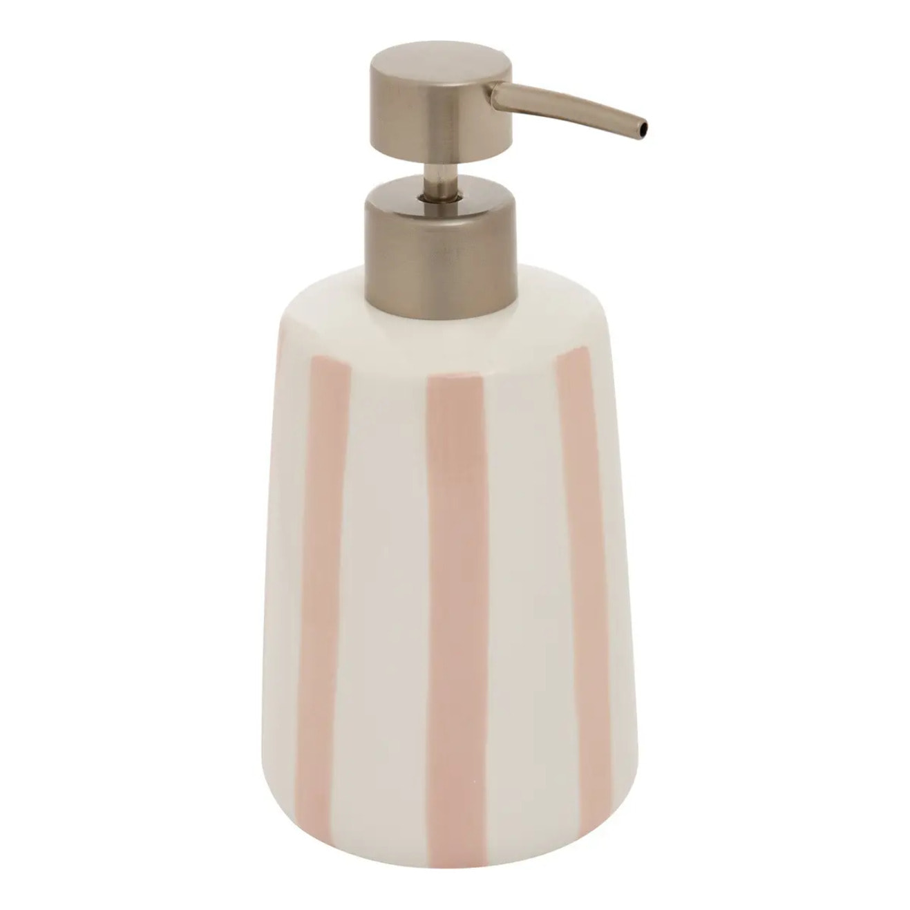 Distributeur de savon Strio à rayures rose blé 400ml