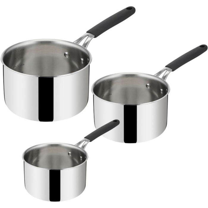 Batterie de cuisine LAGOSTINA 3 casseroles Esperta triply 16/18/20cm