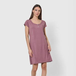 Camisón corto de algodón liso