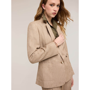 Motivi - Blazer monopetto misto lino - Beige