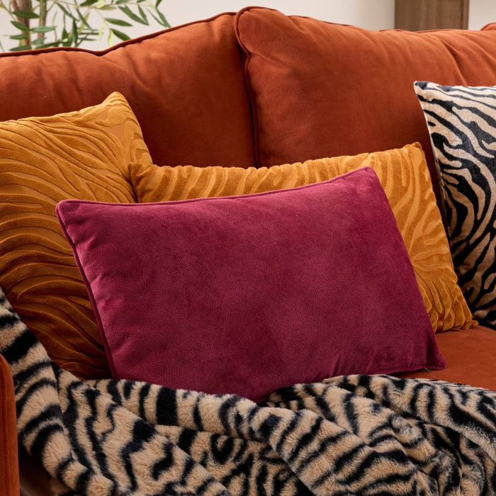 Coussin Lilou rouge grenat 50x30cm
