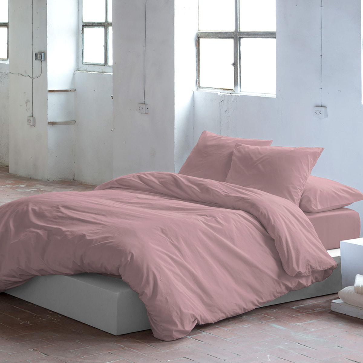 Housse de couette PURE en coton percale - mauve - vendue seule