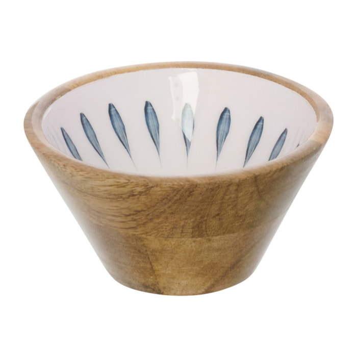 J-Line Bol - bois - bleu foncé/blanc - small - 6 pièces