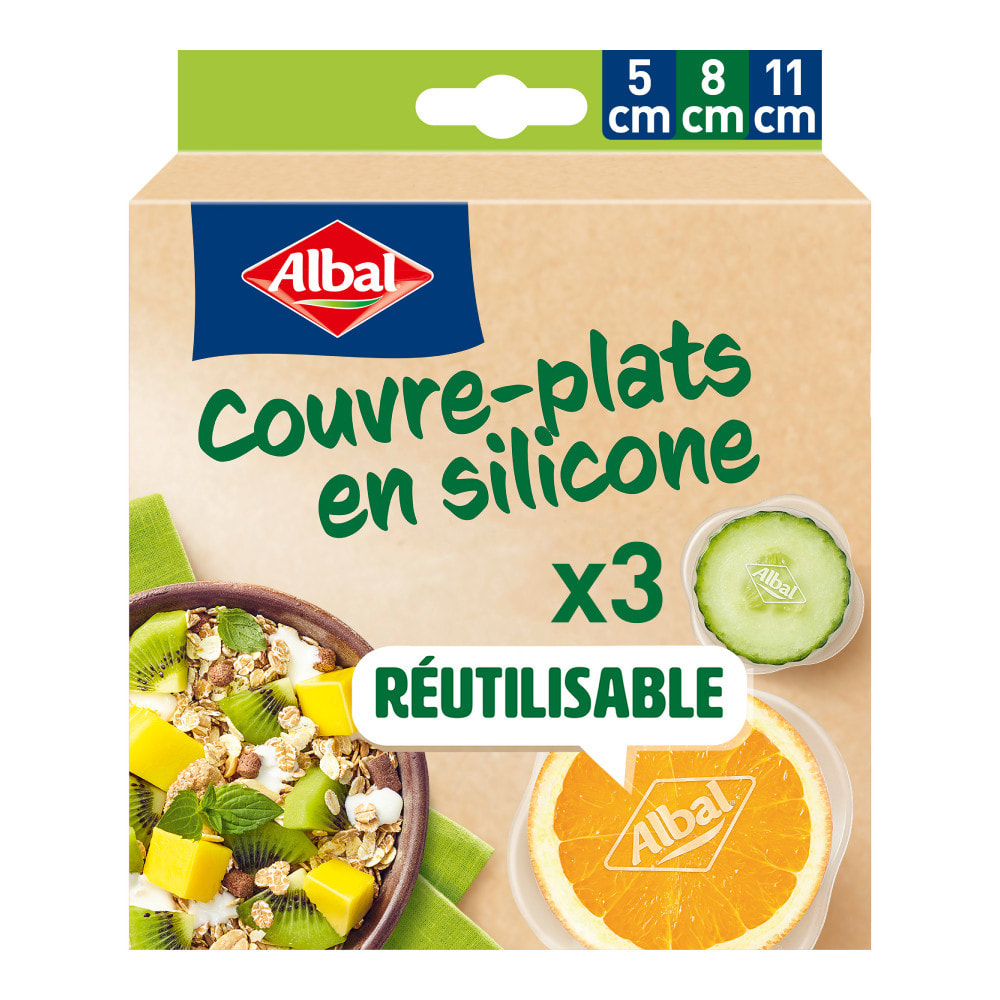 2x3 Couvre-Plats en silicone - Set S (5CM 8CM 11CM) - Albal