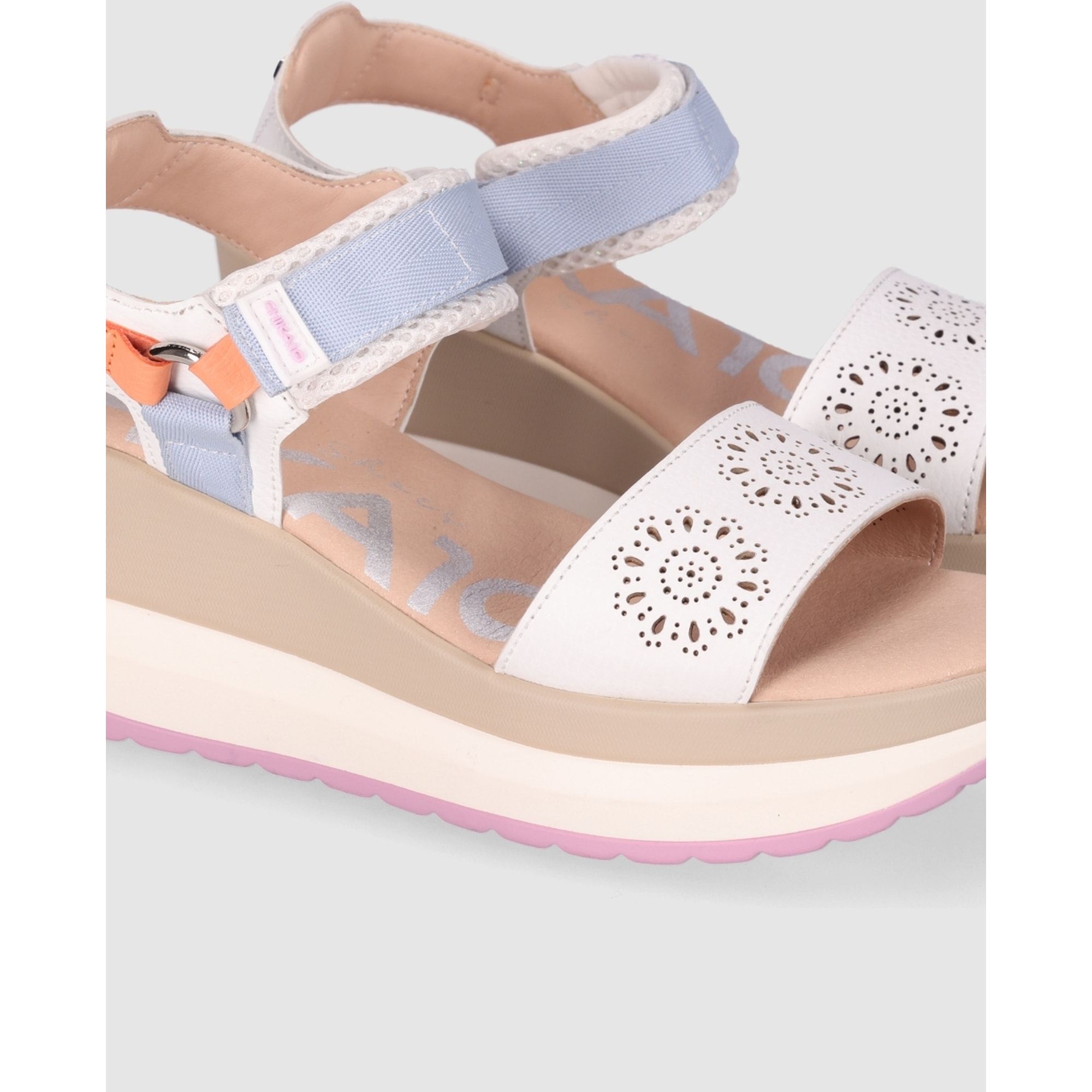 Sandalias de Piel Sintética - Blanco - Tacón: 7 cm