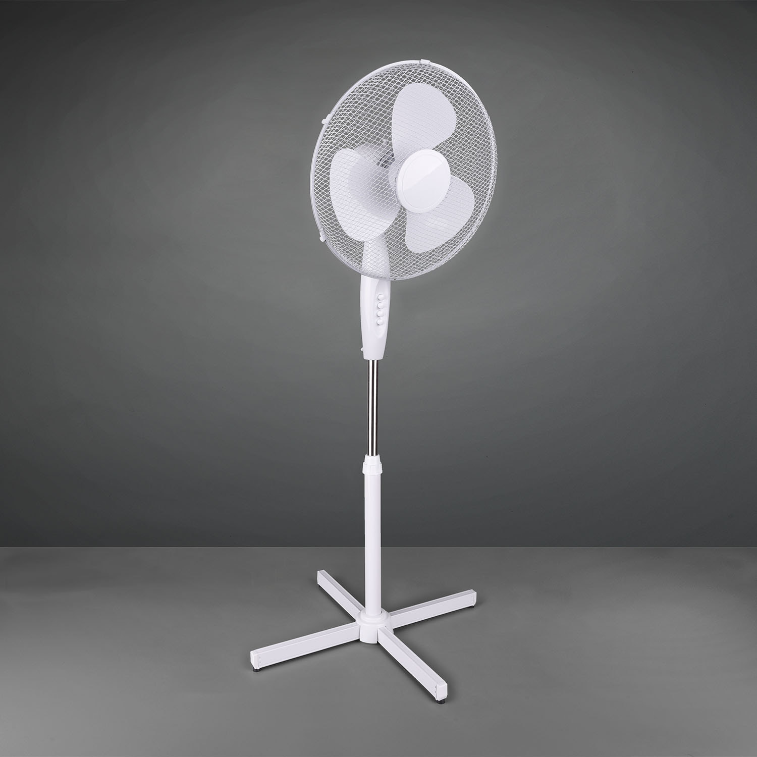Bergen - Ventilatore a piantana in plastica e metallo dal design tradizionale. Ø44 cm colore bianco