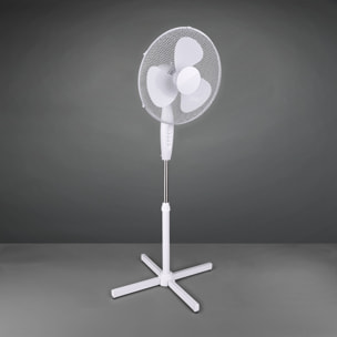 Bergen - Ventilatore a piantana in plastica e metallo dal design tradizionale. Ø44 cm colore bianco