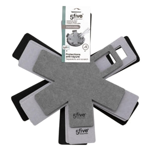 6 protections anti-rayures gris/noir