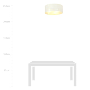 Lampada a sospensione Aston in acciaio bianco e interno oro