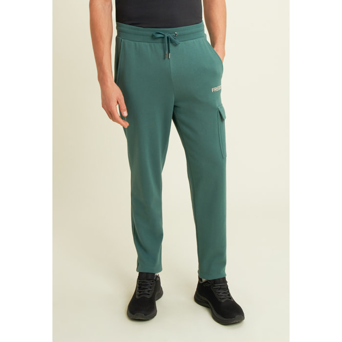 Pantaloni cargo in felpa con tasca applicata