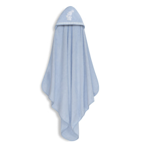 Capa Baño 1X1 Mod Conejitos Abrazos Pasacinta + Gorro Azul