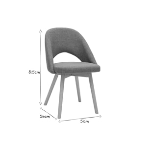 Chaises scandinaves en tissu vert de gris et bois clair (lot de 2) COSETTE