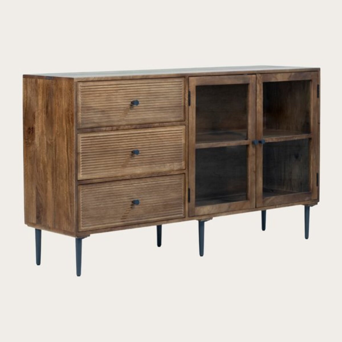 Buffet Boreal -bois massif de manguier-couleur noyer 150 x 85 x 40 cm