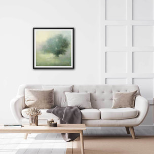 Affiche Brume verte Affiche + cadre en bois - Noir