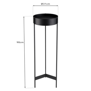 DALY - Sellette ronde / porte plantes GM noire piètement métal