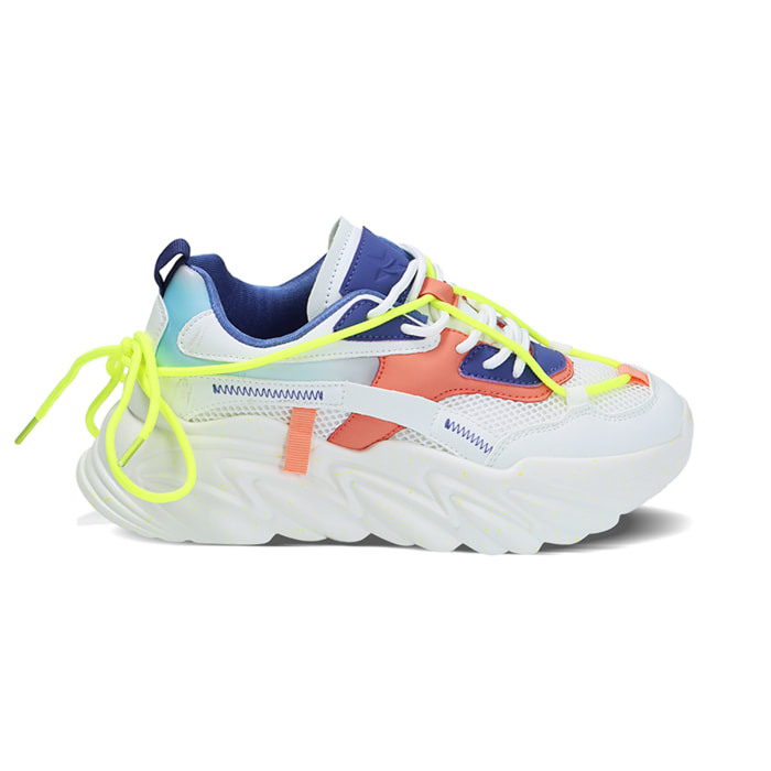 Sneakers bianche, suola 6 cm