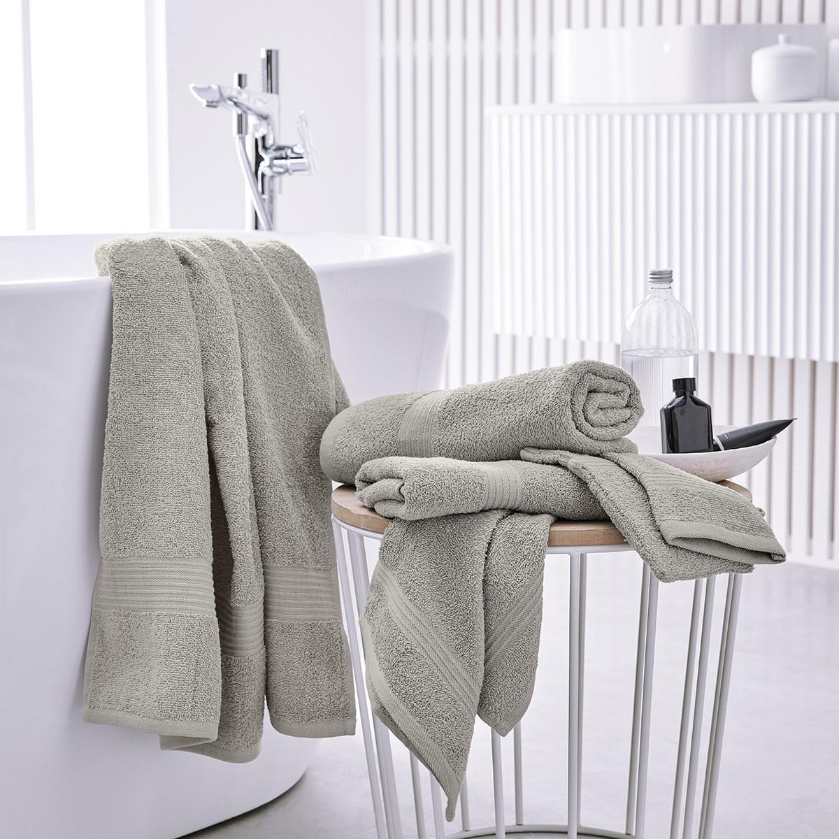 Serviette de bain uni ESSENTIAL beige