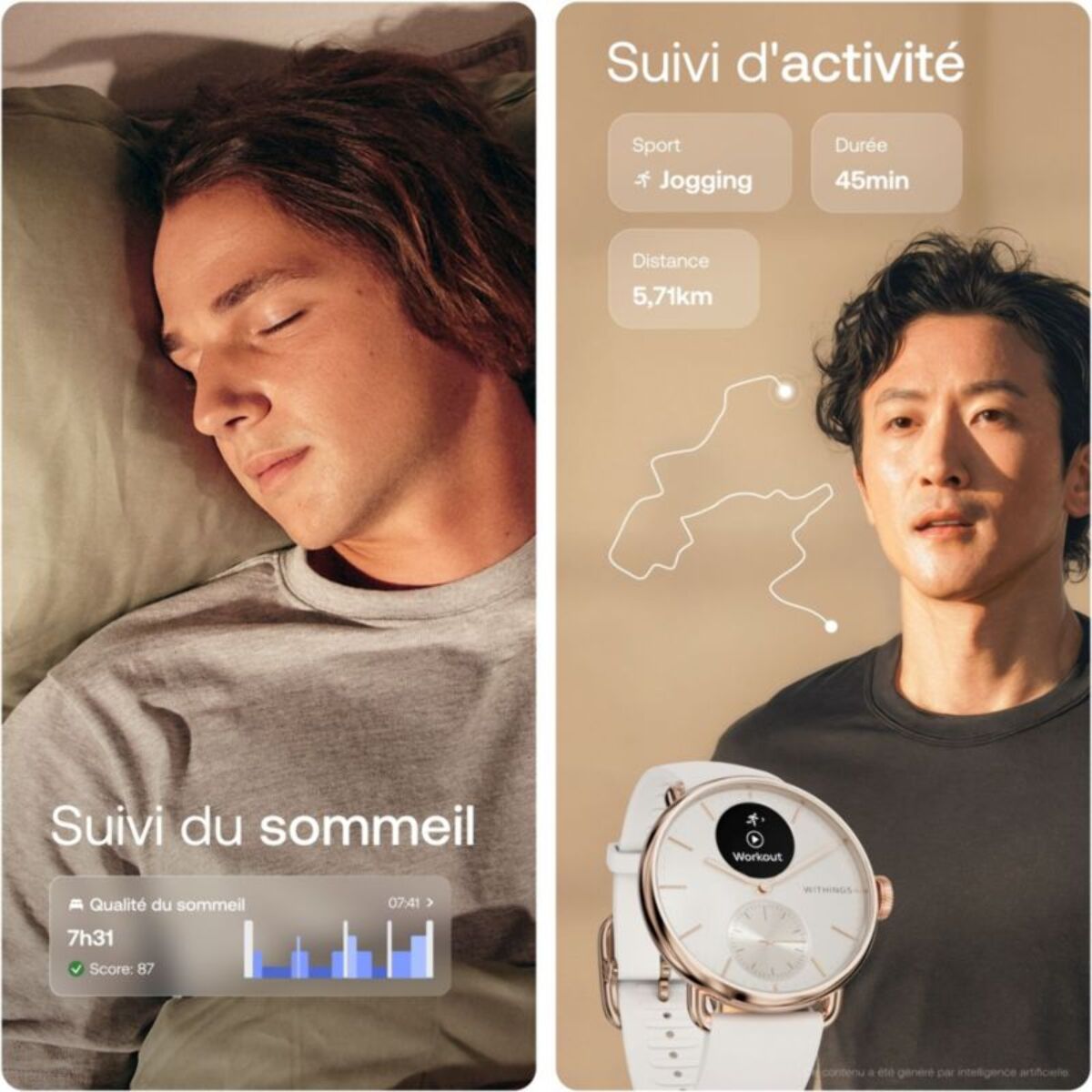 Montre santé WITHINGS Connecté Scanwatch 2 Rose Gold Sand 38mm