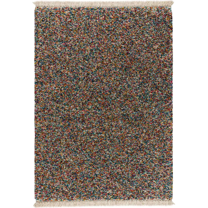 YEBEL Alfombra shaggy abstracta multicolor, varias medidas disponibles.