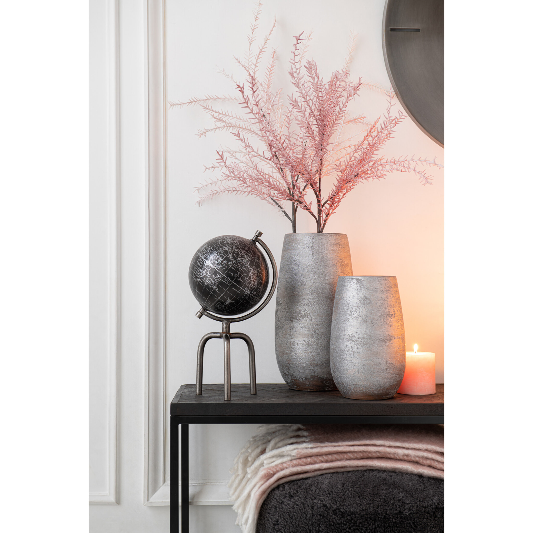 J-Line vase Irrégulier Rugueux - céramique - argent - large - 41 cm de hauteur