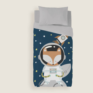 Cool Kids - Funda Nórdica Estampada - Infantil - Cierre Solapa - 100% Algodón - Incluye 1 Funda de Almohada - Neil