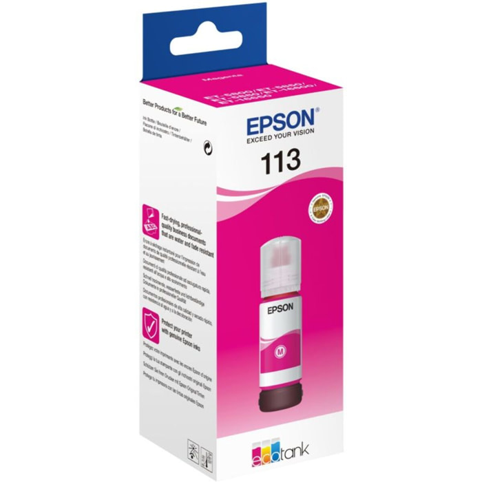 Encre EPSON Bouteille d'Encre Ecotank 113 Magenta 70ml - C13T06B34A