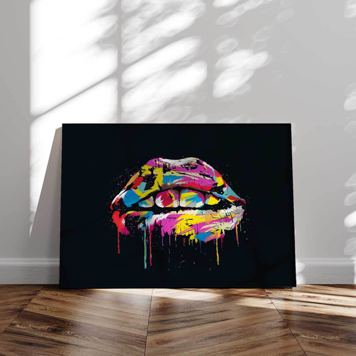 Tableau contemporain Lèvres colorées Tableau alu Dibond
