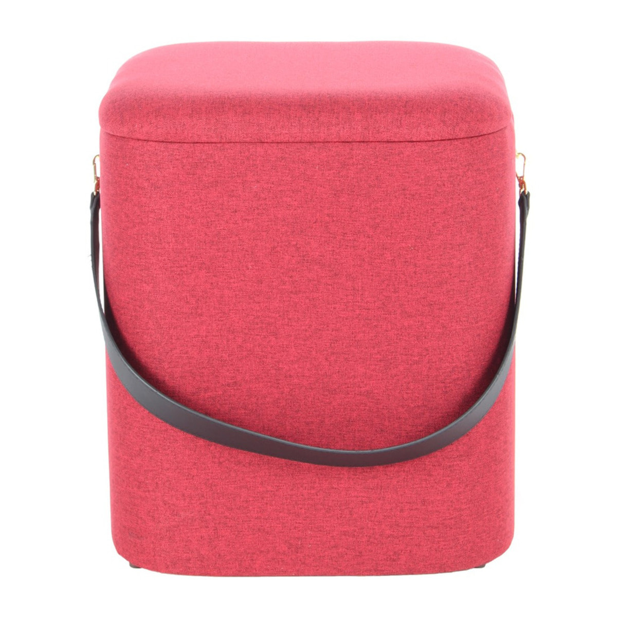 Set di 2 pouf contenitore Arabella in tessuto rosso e nero