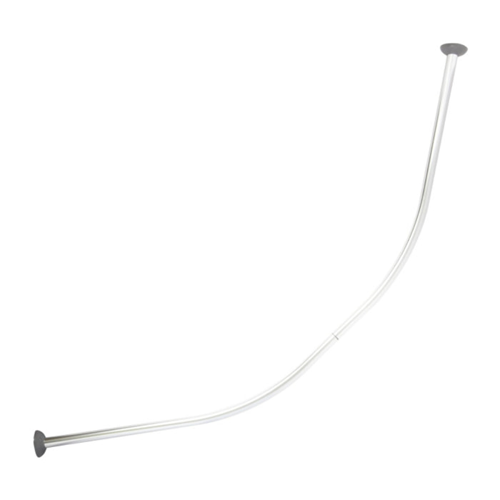 Barre tringle pour rideau de douche Incurvée à fixer en Alu Chromé 80x80cm MSV