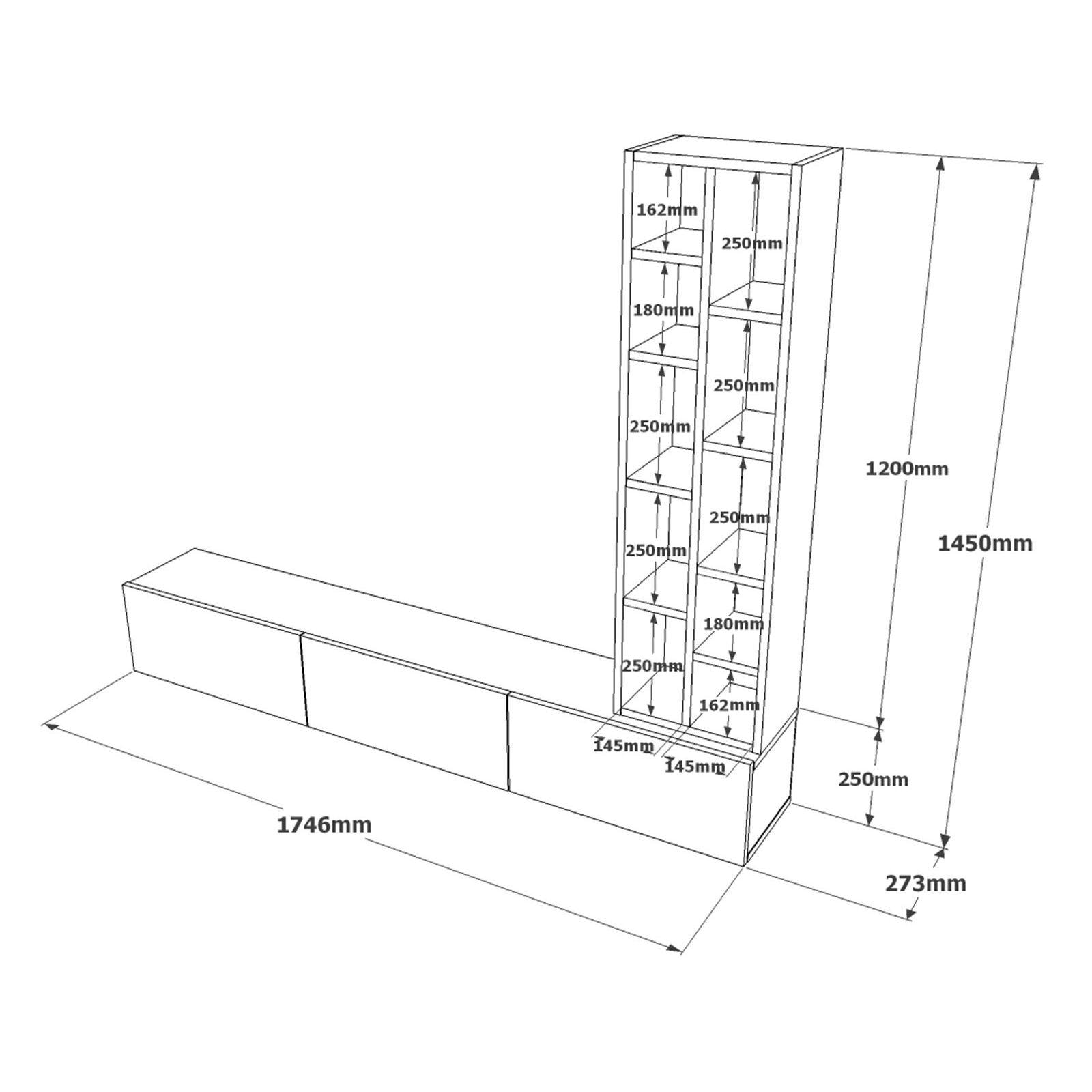 Mueble Para Tv Y Estantería Luvio