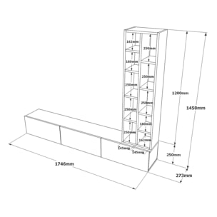 Mueble Para Tv Y Estantería Luvio