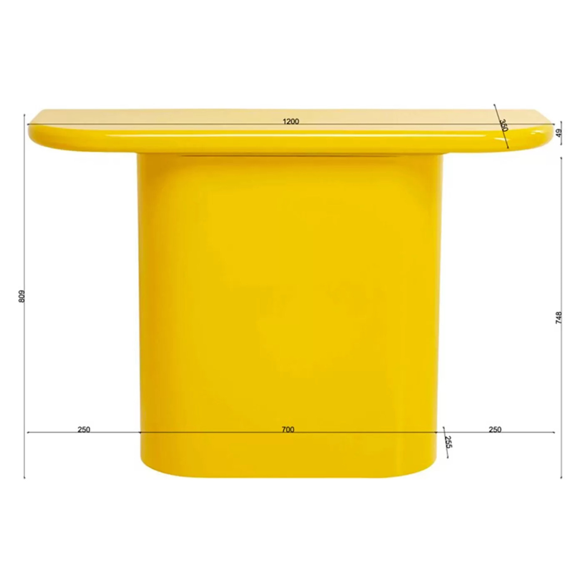Console Eliano 120x35cm jaune Kare Design