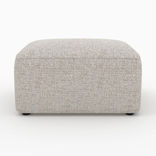 Pouf rectangulaire pour canapé modulable en tissu beige - Hestia