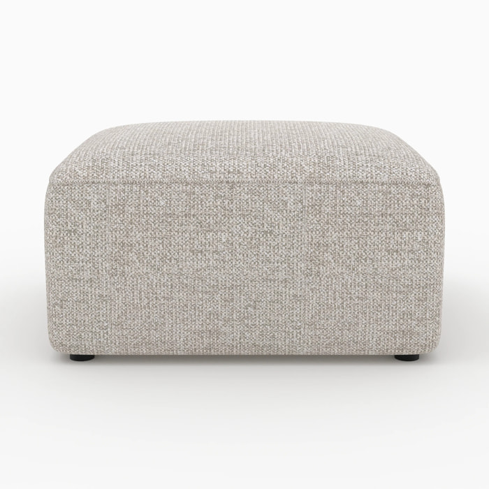 Pouf rectangulaire pour canapé modulable en tissu beige - Hestia