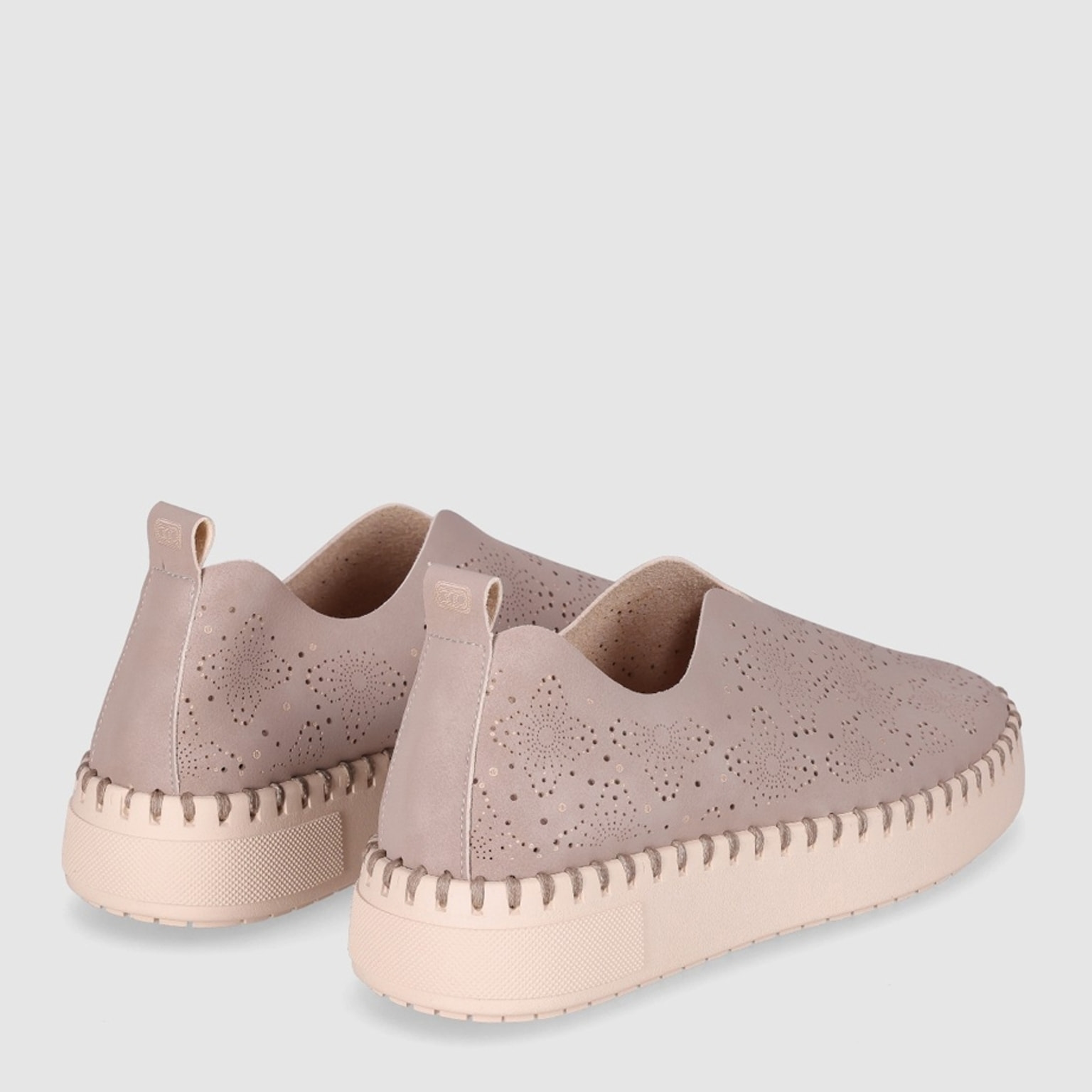 Zapatos de Piel Sintética - Taupe - Tacón: 4 cm