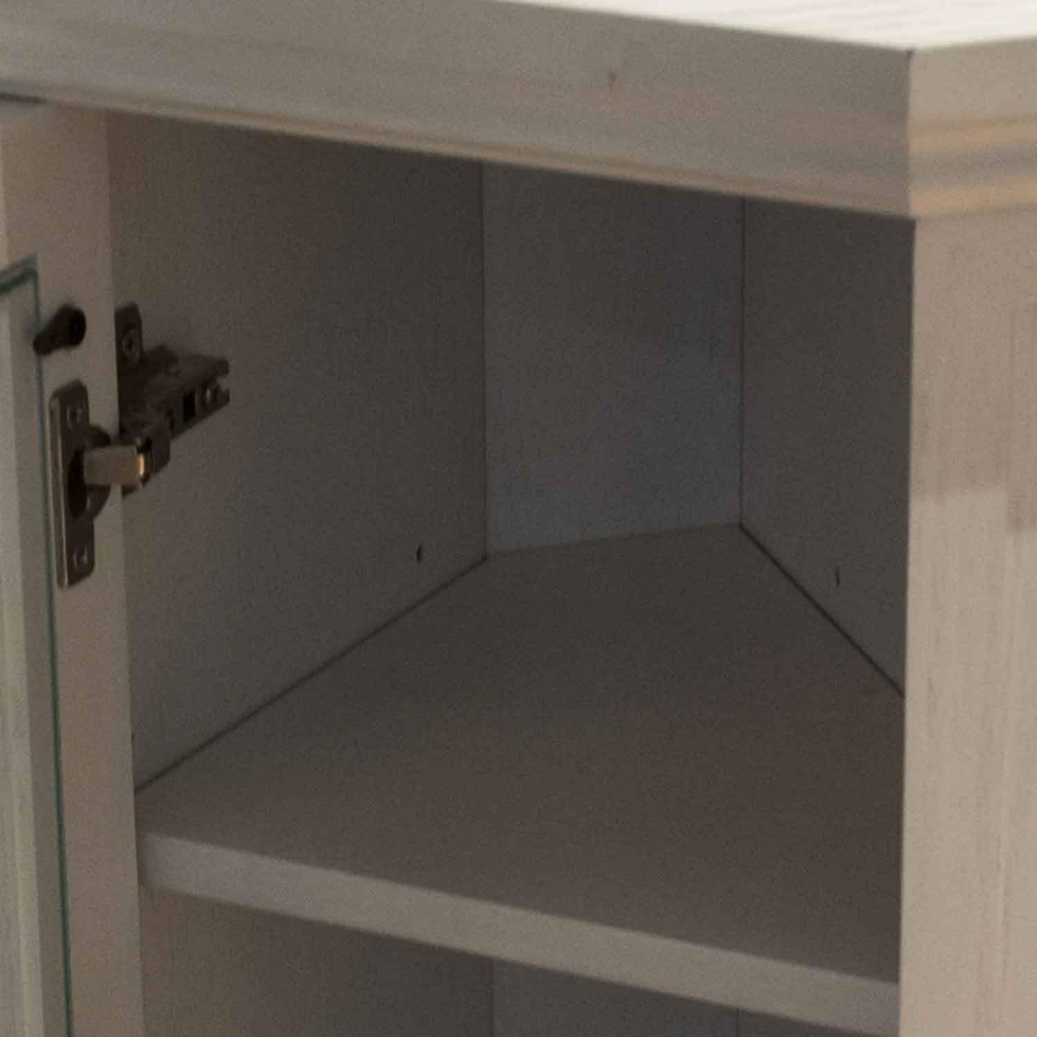 Madison - Camino elettrico angolare da terra 126x78xH83 cm, con effetto fiamma, colore bianco