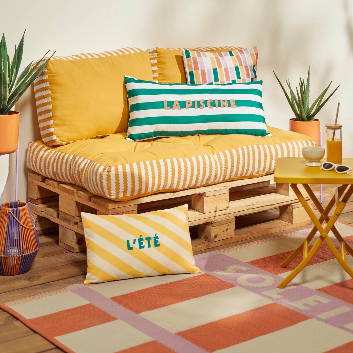 Coussin d'extérieur Poolside 30x50cm jaune