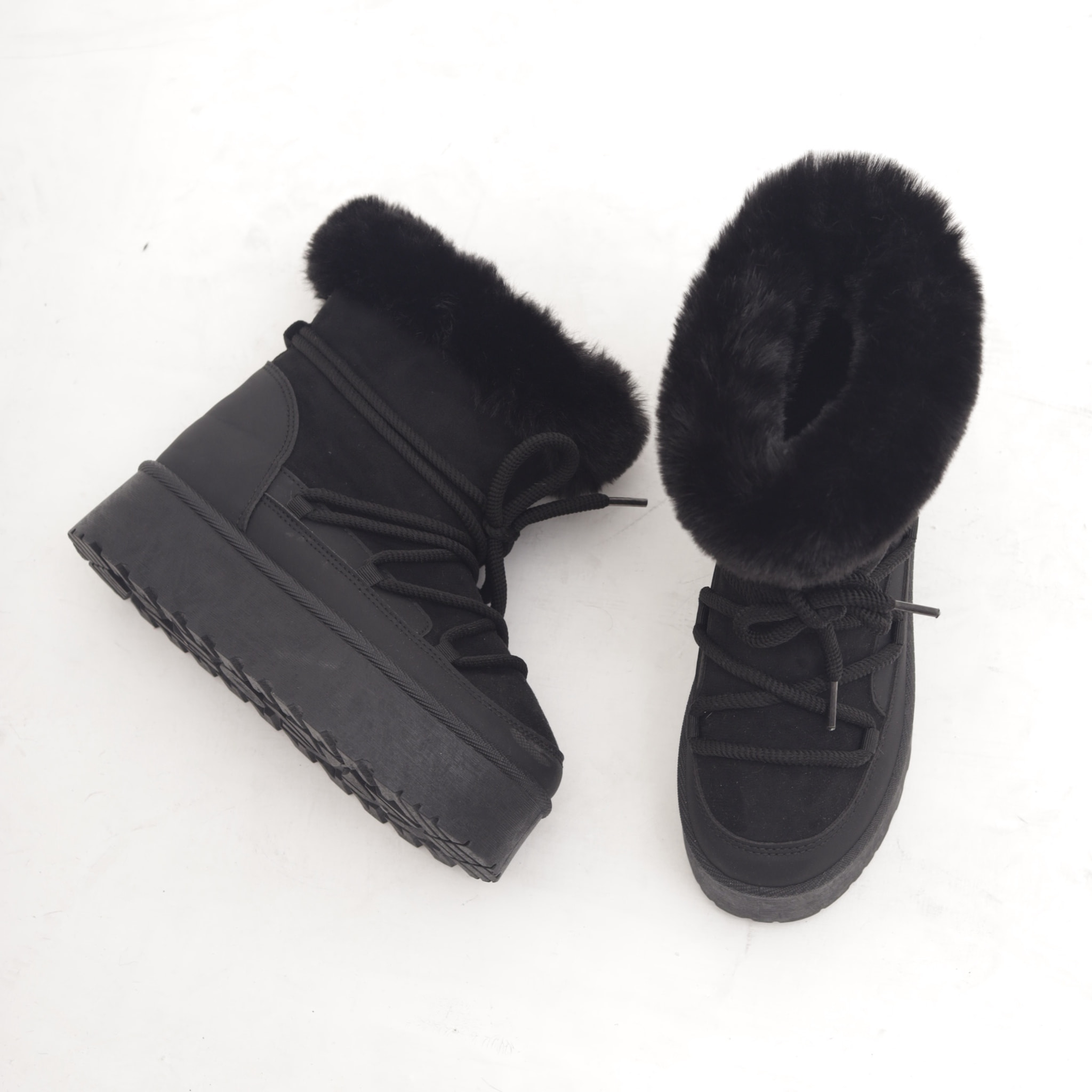 STIVALETTO MAMMUT LACCI NERO