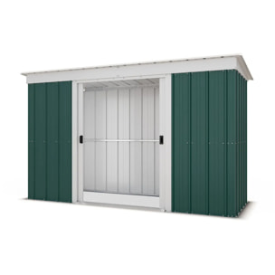 Abri de jardin métal vert Yardmaster 3.55 m² + kit d'ancrage