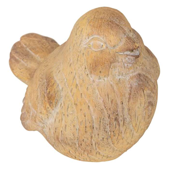 Statuette d'exterieur oiseau "Birdy" beige H13,5cm