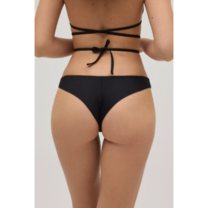 Slip bikini brasiliano nero liscio