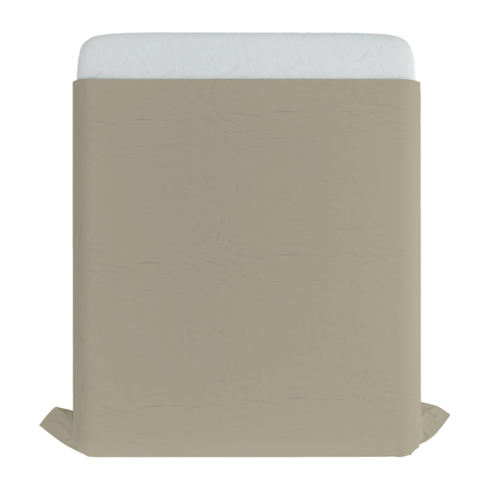 LENZUOLO SOPRA MAX COLOR, 100% Cotone, Tinta Unita, Made in Italy - TORTORA