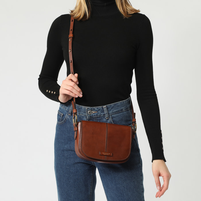 Borsa a tracolla Faentina - cuoio - marrone - 24 x 16 x 7 cm